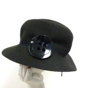 DOLCE & GABBANA dark gray felt hat fedora cloche made in Italy M NWT